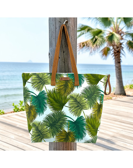 Sac cabas maxi Lucette, "Palmier"