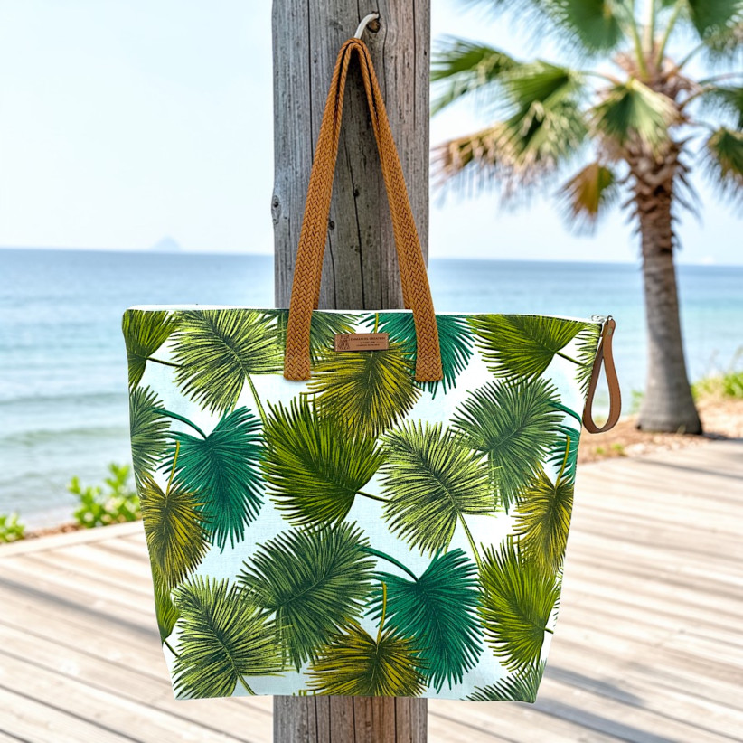 Sac cabas maxi Lucette, "Palmier"