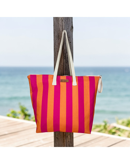 Sac cabas maxi Lucette, "Dolce vita" rose