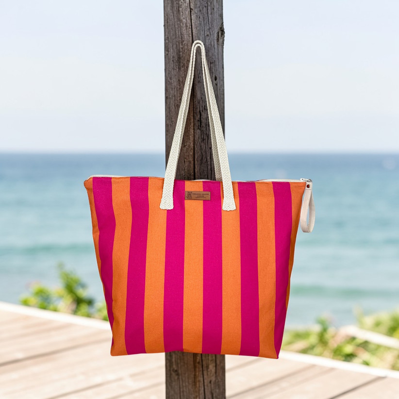 Sac cabas maxi Lucette, "Dolce vita" rose