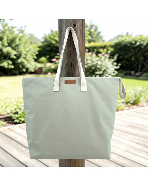 Sac cabas maxi Lucette, "Brooklyn" écru