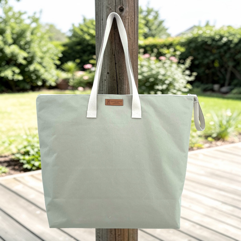 Sac cabas maxi Lucette, "Brooklyn" écru