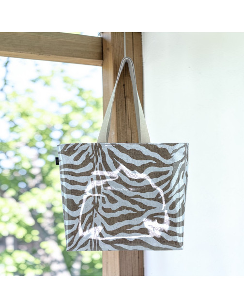 Sac de plage, "Zebré" blanc