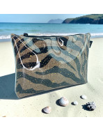 Pochette de plage, "Zebré" noir