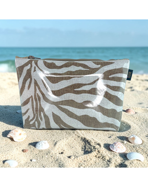 Pochette de plage, "Zebré" blanc