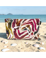 Pochette de plage, "Zebra" fuchsia