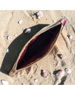 Pochette de plage, "Zebra" fuchsia