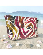 Pochette de plage, "Zebra" fuchsia