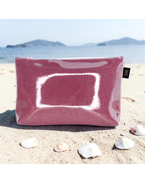 Pochette de plage, "Scintillant" rose