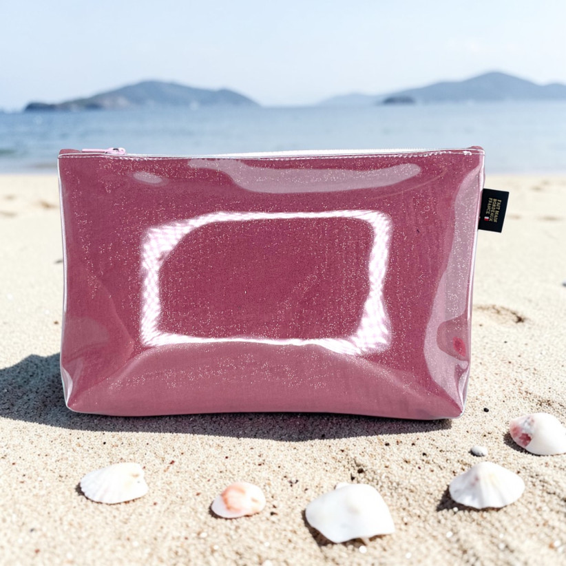 Pochette de plage, "Scintillant" rose