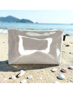 Pochette de plage, "Scintillant" écru