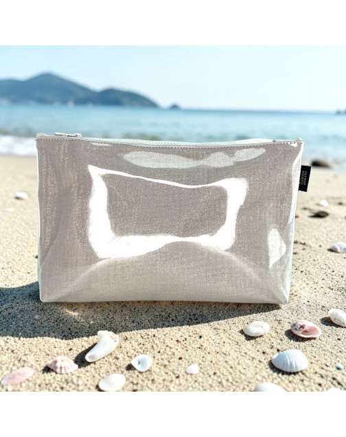 Pochette de plage, "Scintillant" écru