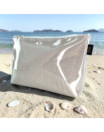 Pochette de plage, "Scintillant" écru