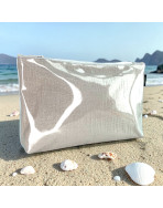 Pochette de plage, "Scintillant" écru