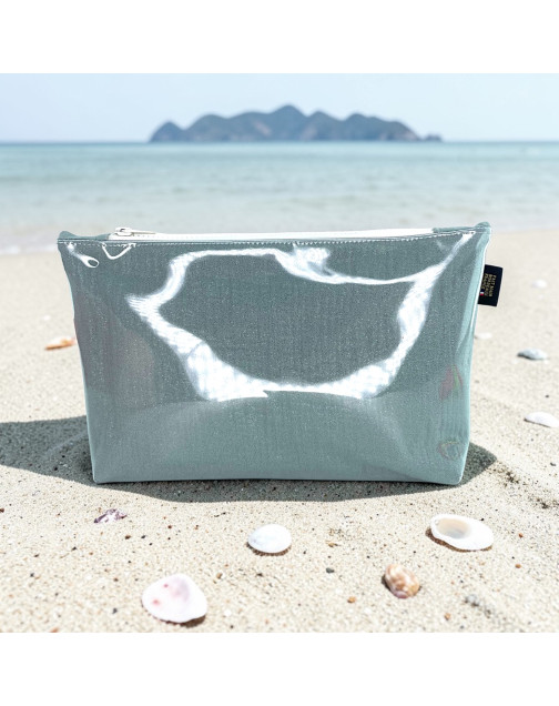 Pochette de plage, "Scintillant" céladon