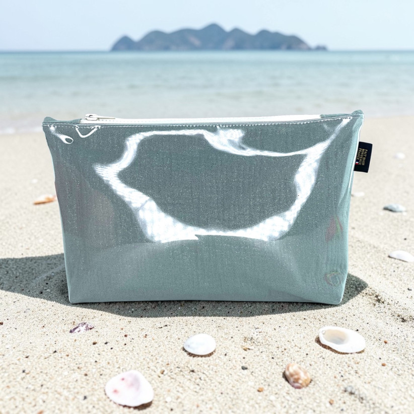 Pochette de plage, "Scintillant" céladon