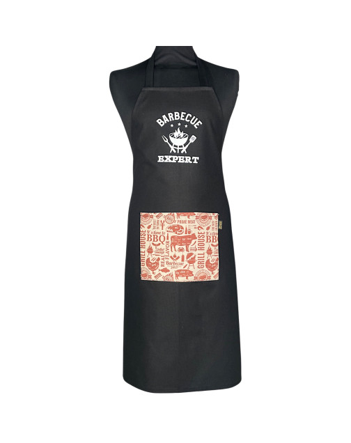 Tablier de cuisine, "Barbecue expert" noir