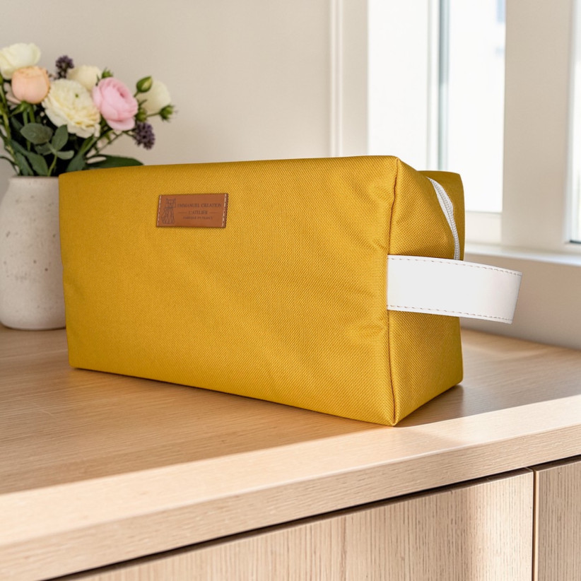 Trousse nomade M, "Brooklyn" moutarde