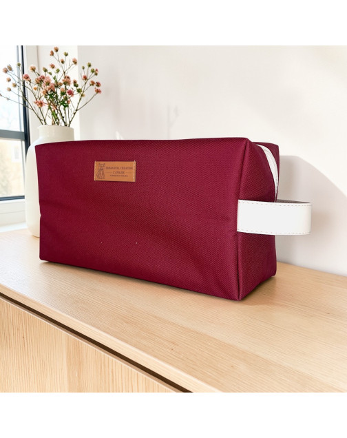 Trousse nomade M, "Brooklyn" lie de vin