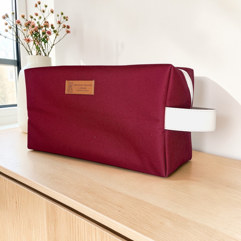 Trousse nomade M, "Brooklyn" lie de vin