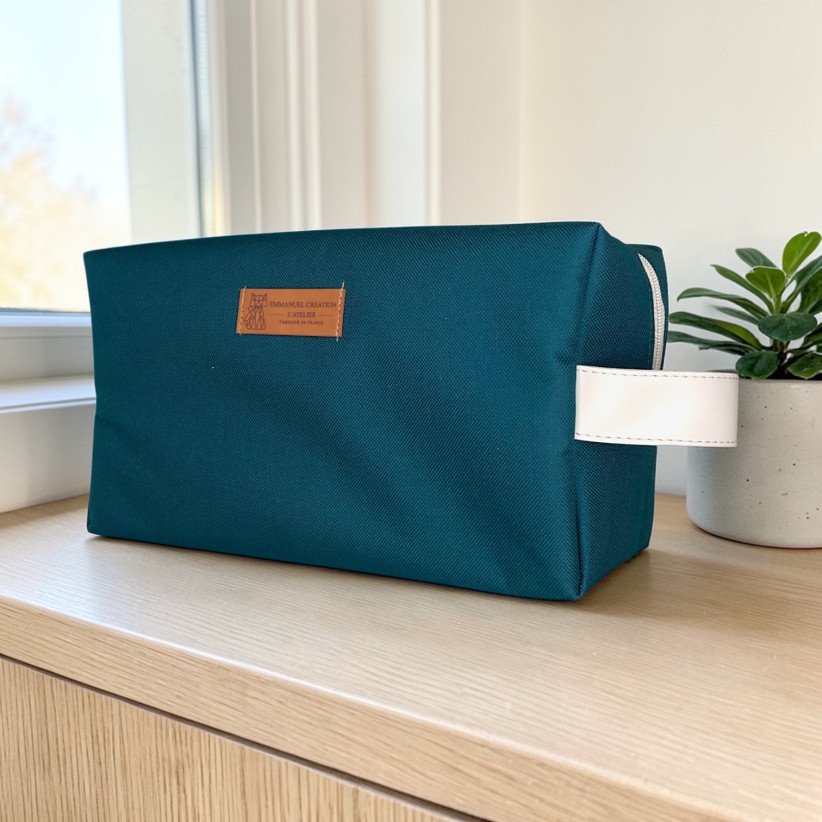 Trousse nomade M, "Brooklyn" jade