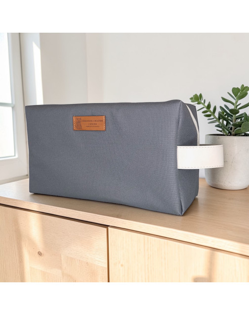 Trousse nomade M, "Brooklyn" gris