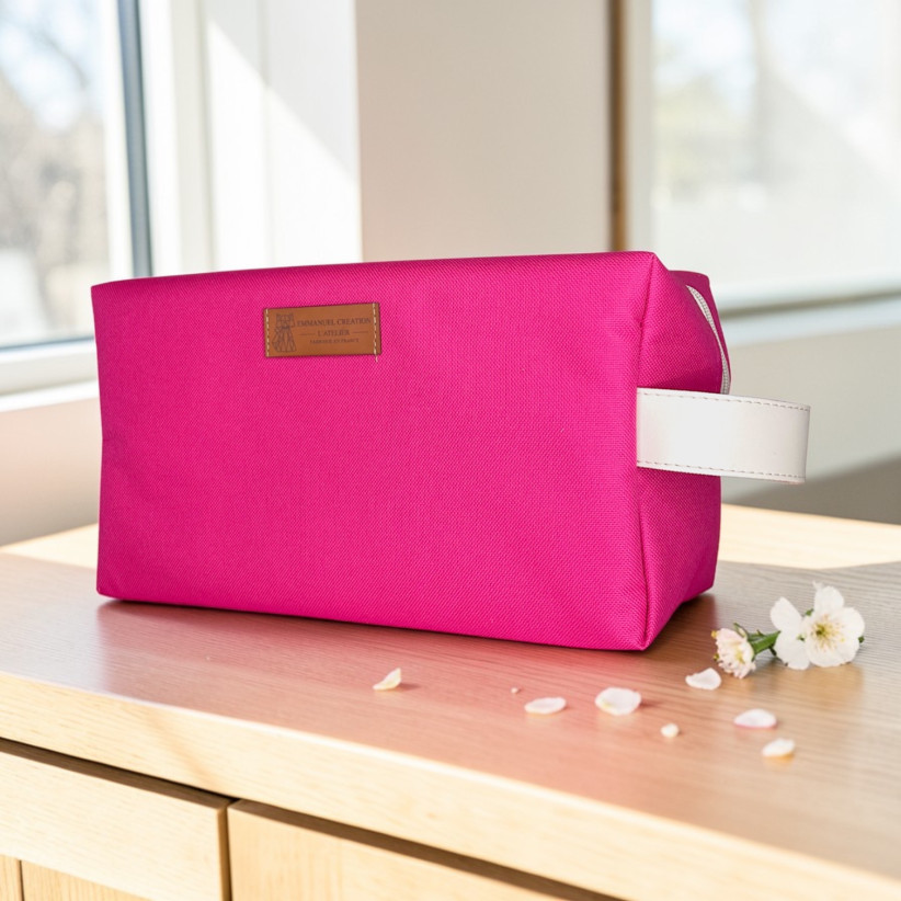 Trousse nomade M, "Brooklyn" fuchsia