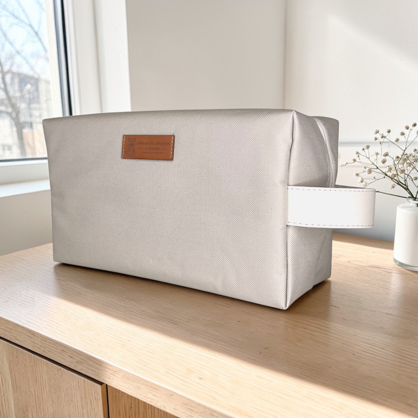 Trousse nomade M, "Brooklyn" écru