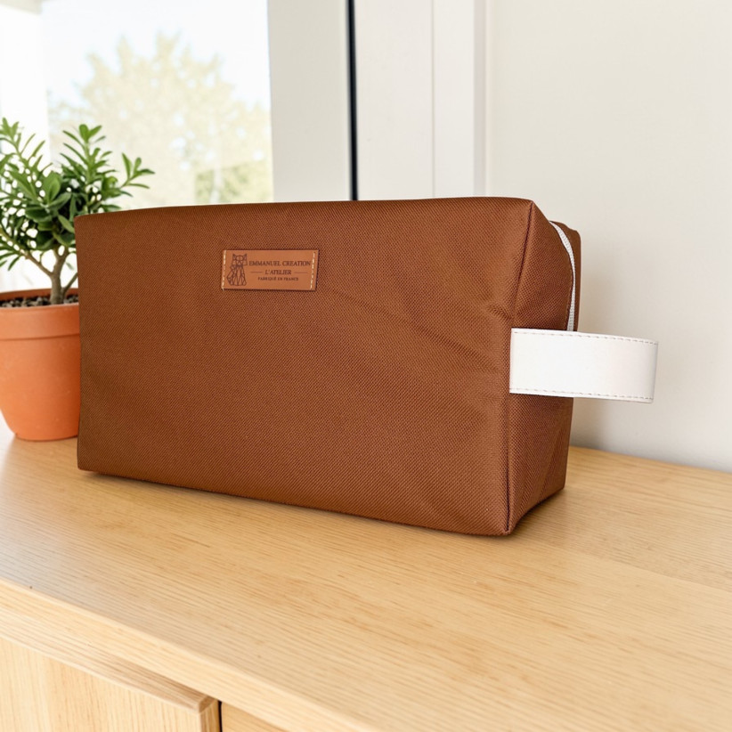 Trousse nomade M, "Brooklyn" camel