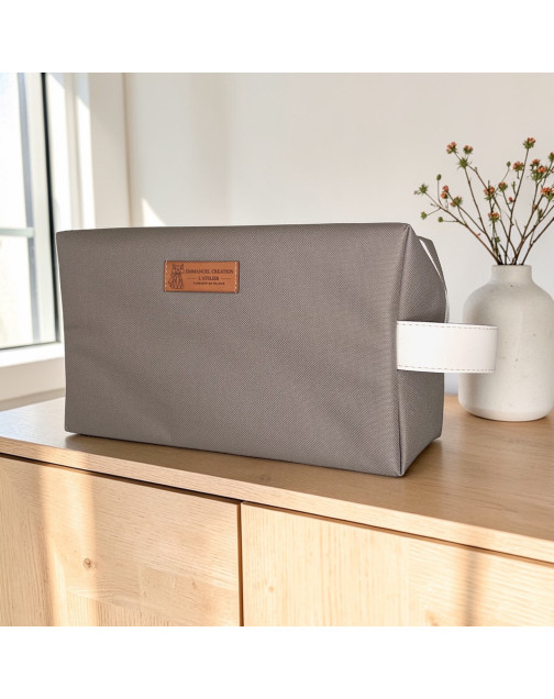 Trousse nomade M, "Brooklyn" beige