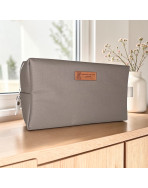 Trousse nomade M, "Brooklyn" beige