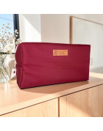 Trousse nomade M, "Viens on s'aime mais genre toute la vie" Brooklyn lie de vin