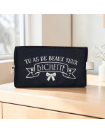 Trousse nomade M, "Tu as de beaux yeux bichette" Brooklyn noir