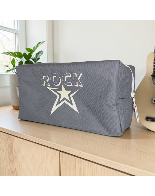 Trousse nomade M, "Rock" Brooklyn gris