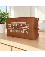 Trousse nomade M, "Pèrefect c'est un super papa" Brooklyn camel