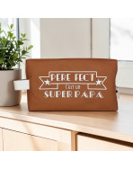 Trousse nomade M, "Pèrefect c'est un super papa" Brooklyn camel