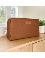 Trousse nomade M, "Pèrefect c'est un super papa" Brooklyn camel