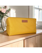 Trousse nomade M, "Les copines c'est la vie" Brooklyn moutarde