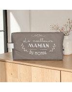 Trousse nomade M, "La meilleure maman du monde" Brooklyn beige