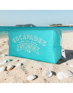 Trousse nomade M, "Escapades en amoureux" Brooklyn vert d'eau