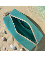 Trousse nomade M, "Escapades en amoureux" Brooklyn vert d'eau