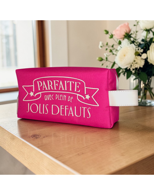 Trousse nomade S, "Parfaite avec plein de jolis défauts" Brooklyn fuchsia