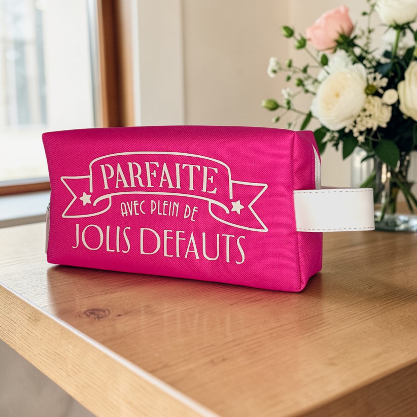 Trousse nomade S, "Parfaite avec plein de jolis défauts" Brooklyn fuchsia