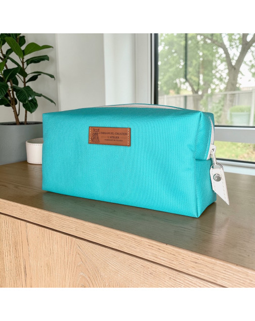 Trousse nomade S, "Brooklyn" vert d'eau