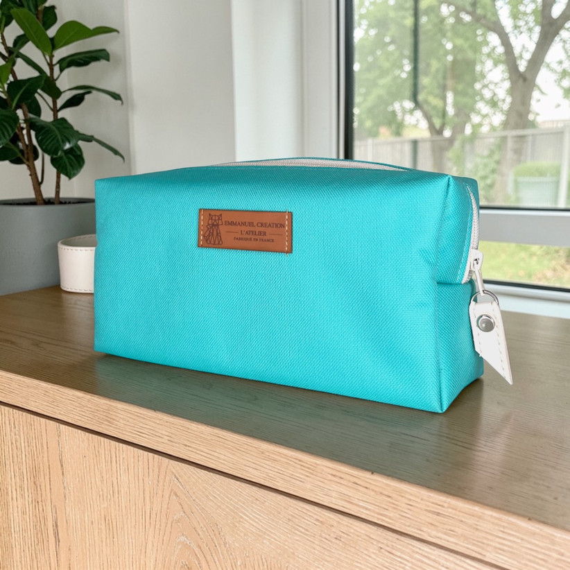Trousse nomade S, "Brooklyn" vert d'eau