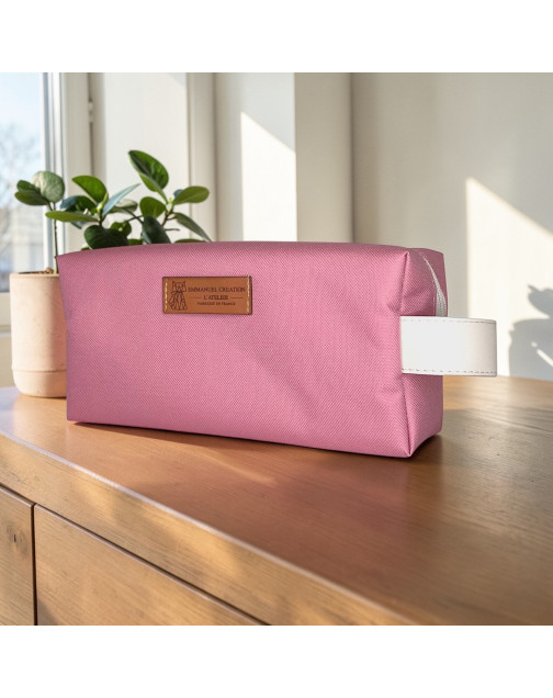 Trousse nomade S, "Brooklyn" rose poudré