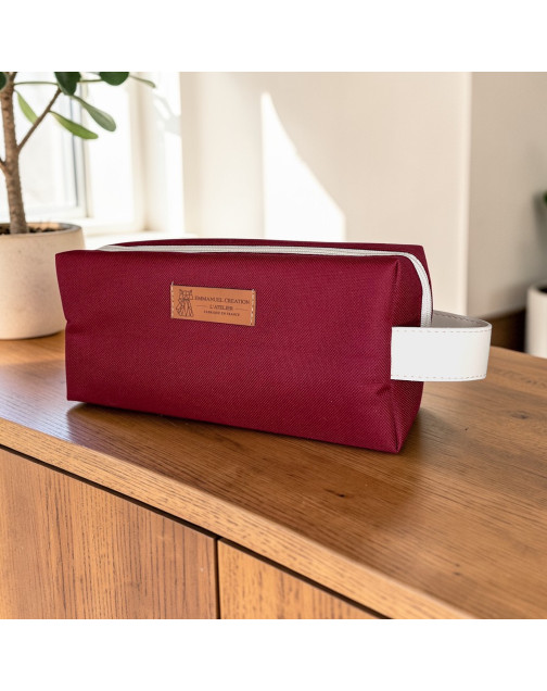 Trousse nomade S, "Brooklyn" lie de vin