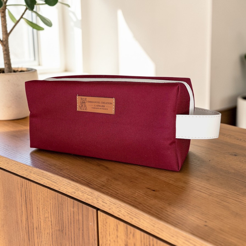 Trousse nomade S, "Brooklyn" lie de vin