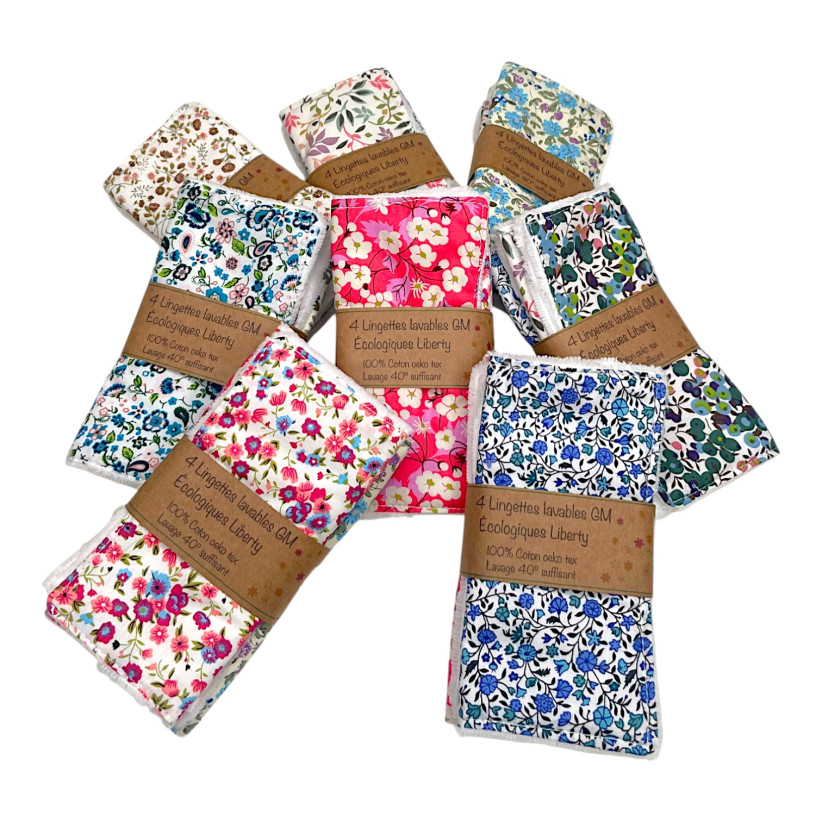 Lingettes démaquillantes écologiques grand modèle, "Liberty"
