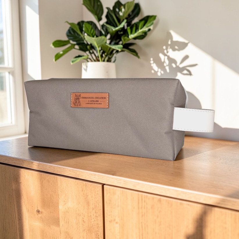 Trousse nomade S, "Brooklyn" beige